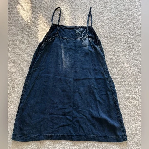BDG Dark Blue Denim Spaghetti Straps Sleeveless Mini Dress Size Small - Picture 3 of 6